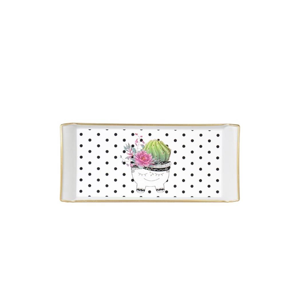 BEYAZ DESEN2 DİKDÖRTGEN TEPSİ 13X29CM