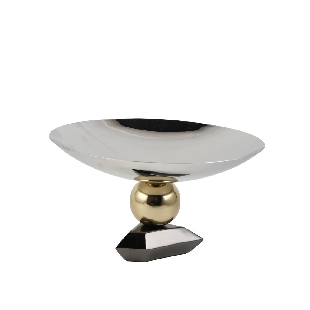 VOLKAN GÜMÜŞ ALTIN AYAKLI KASE DEKOR 28X13CM