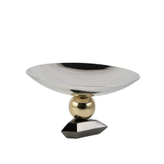 VOLKAN GÜMÜŞ ALTIN AYAKLI KASE DEKOR 28X13CM