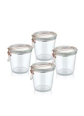 BAKIR CAM 4'LÜ SAKLAMA KABI 500ML