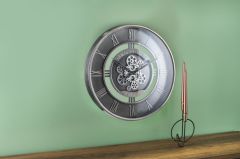 GÜMÜŞ ÇARKLI DUVAR SAATİ 60CM