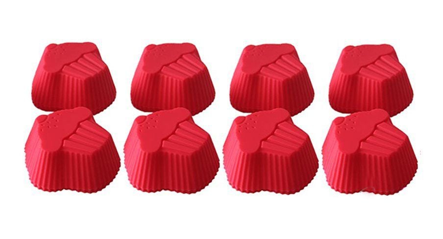 CUPCAKE KIRMIZI 8'Lİ SİLİKON MUFFİN KALIBI