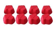 CUPCAKE KIRMIZI 8'Lİ SİLİKON MUFFİN KALIBI