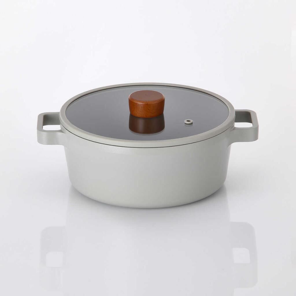 NEOFLAM FİKA ALÜMİNYUM DÖKÜM KAPAKLI TENCERE GRİ 18CM