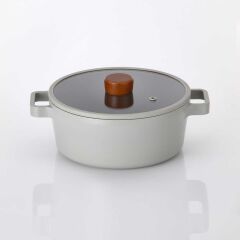 NEOFLAM FİKA ALÜMİNYUM DÖKÜM KAPAKLI TENCERE GRİ 18CM