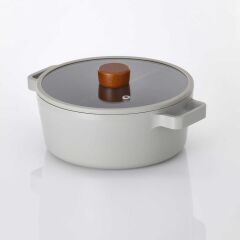 NEOFLAM FİKA ALÜMİNYUM DÖKÜM KAPAKLI TENCERE GRİ 18CM