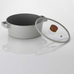 NEOFLAM FİKA ALÜMİNYUM DÖKÜM KAPAKLI TENCERE GRİ 18CM