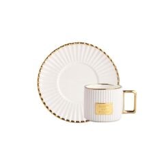 BEYAZ ALTIN TEK KİŞİLİK TÜRK KAHVESİ FİNCANI