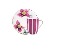 GARDENIAS FUŞYA TEK KİŞİLİK TÜRK KAHVESİ FİNCANI