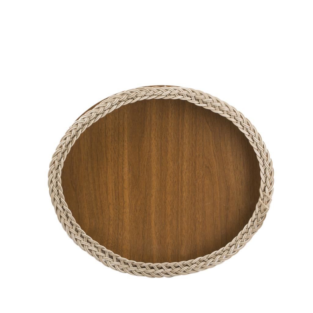 KAHVE SENTETİK RATTAN TEPSİ 35X29CM