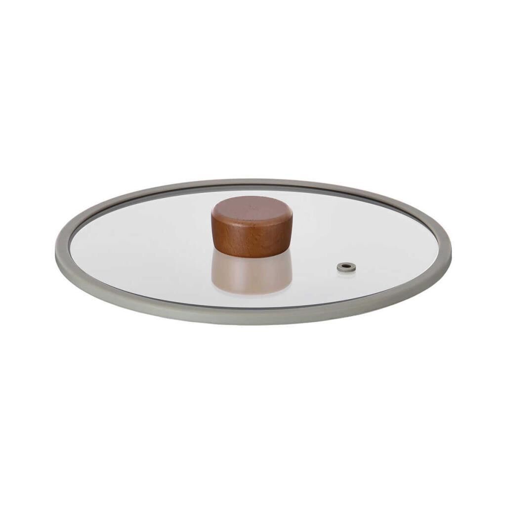 NEOFLAM FİKA SİLİKON ÇERÇEVELİ CAM KAPAK GRİ 22CM