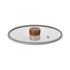 NEOFLAM FİKA SİLİKON ÇERÇEVELİ CAM KAPAK GRİ 22CM