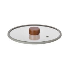 NEOFLAM FİKA SİLİKON ÇERÇEVELİ CAM KAPAK GRİ 22CM