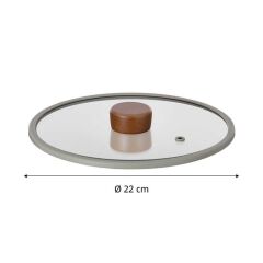 NEOFLAM FİKA SİLİKON ÇERÇEVELİ CAM KAPAK GRİ 22CM