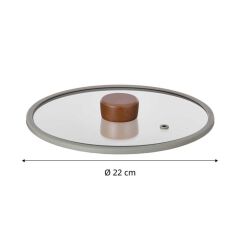 NEOFLAM FİKA SİLİKON ÇERÇEVELİ CAM KAPAK GRİ 22CM