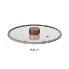 NEOFLAM FİKA SİLİKON ÇERÇEVELİ CAM KAPAK GRİ 22CM