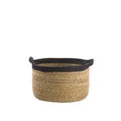 HASIR SİYAH SAKSI/SEPET 28CM