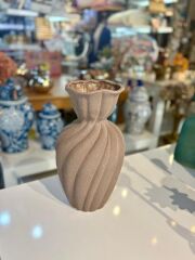 BRONZ BURGULU SERAMİK VAZO 18X18X34CM