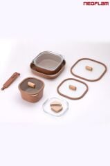 FİKA COMFORT TERRACOTA TENCERE VE TAVA SETİ 10 PARÇA