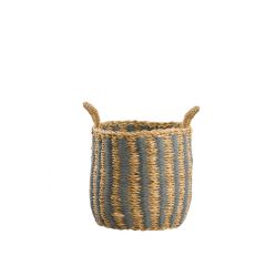 HASIR GRİ KULPLU SAKSI/SEPET 22CM