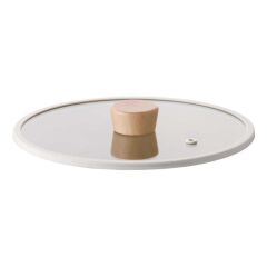 NEOFLAM FİKA SİLİKON ÇERÇEVELİ CAM KAPAK BEJ 26CM