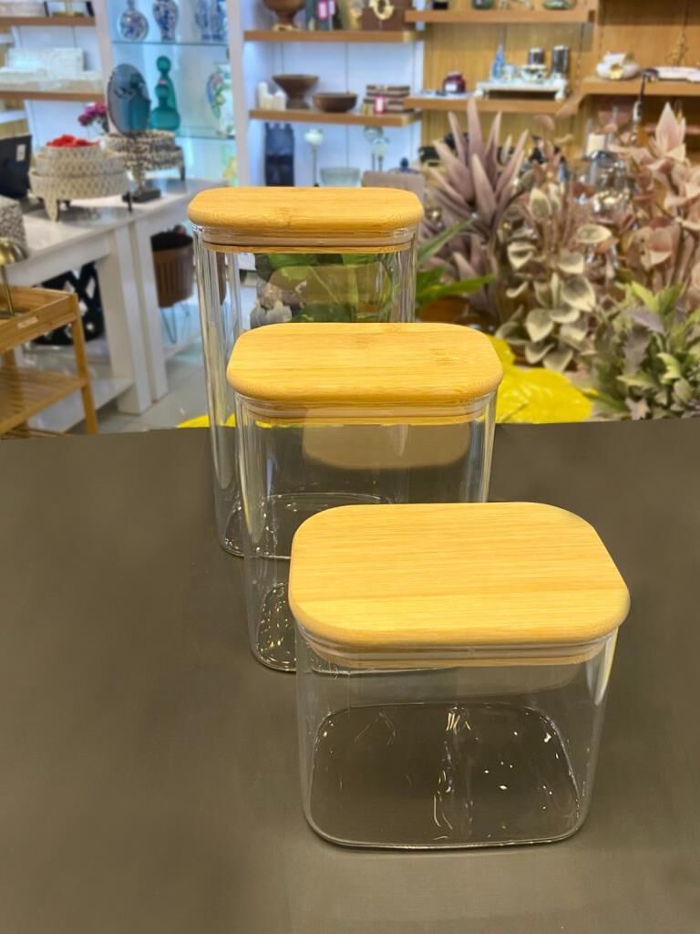 DİKDÖRTGEN 3 BOY CAM KAVANOZ 650-1050-1500 ML