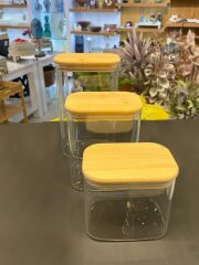 DİKDÖRTGEN 3 BOY CAM KAVANOZ 650-1050-1500 ML