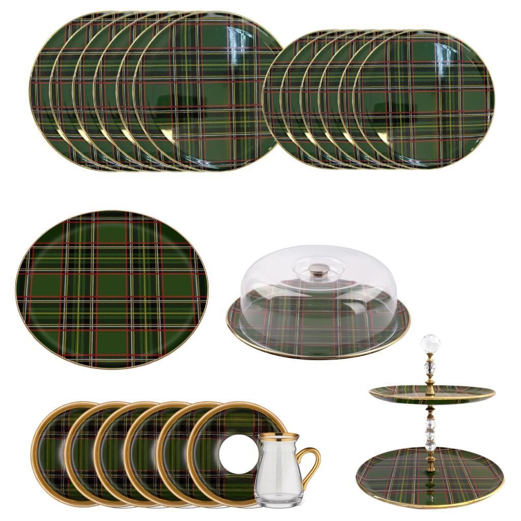 EKOSE YEŞİL 6 KİŞİLİK 27 PARÇA SERVİS SETİ