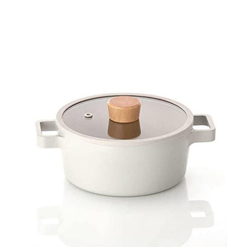 NEOFLAM FİKA ALÜMİNYUM DÖKÜM KAPAKLI TENCERE BEJ 18CM