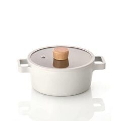 NEOFLAM FİKA ALÜMİNYUM DÖKÜM KAPAKLI TENCERE BEJ 18CM