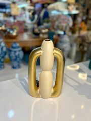 KREM ALTIN VAZO/DEKOR 16X6X21CM