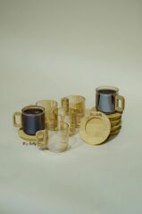 AHŞAP ALTLIKLI 6 KİŞİLİK ÇAY SETİ