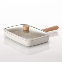 NEOFLAM FİKA ALÜMİNYUM DÖKÜM KAPAKLI DİKDÖRTGEN TAVA BEJ 29CM