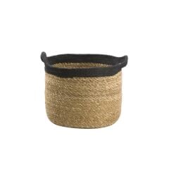 HASIR SİYAH KULPLU SAKSI/SEPET 22CM