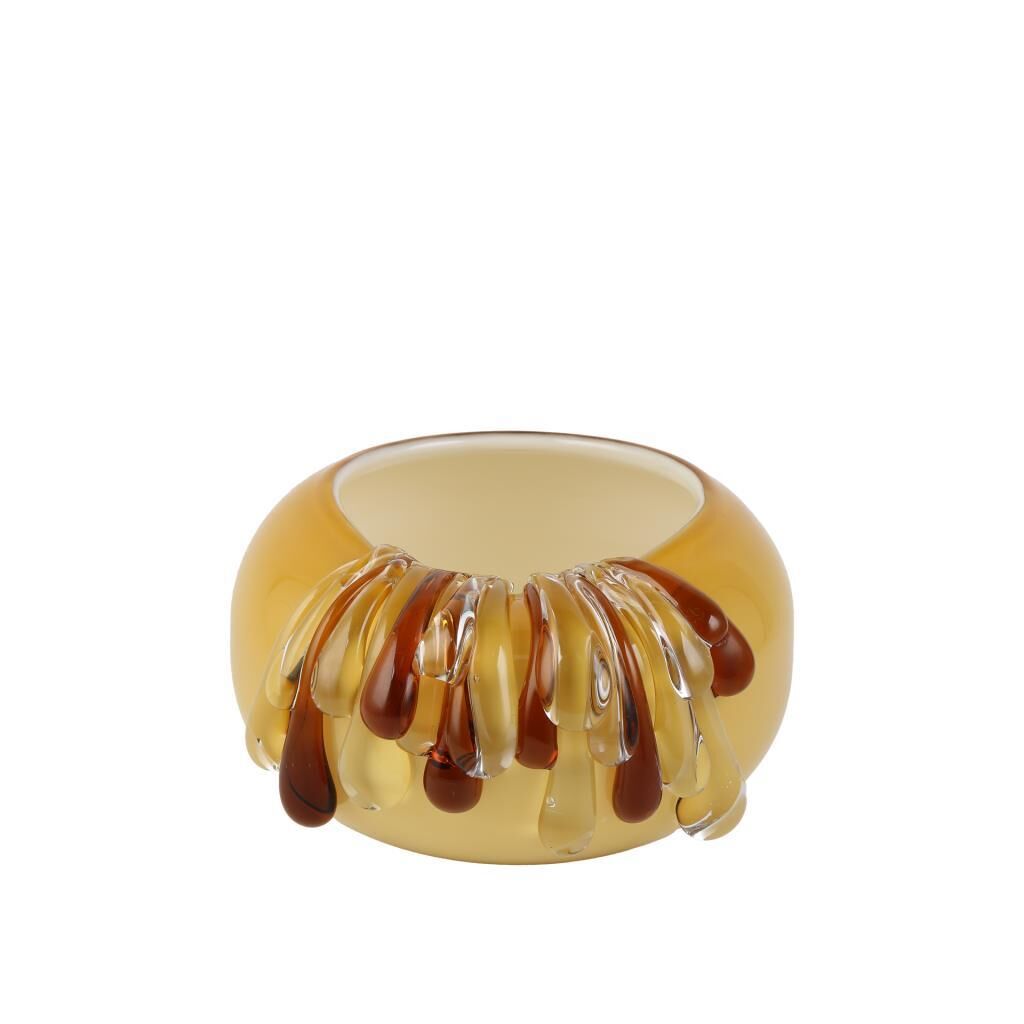 SARI KAHVE AKITMA KASE/DEKOR 24X26X15CM