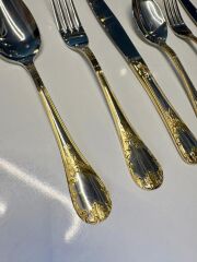 VIKTORIA GOLD DEKORLU 12 KİŞİLİK 84 PARÇA ÇATAL KAŞIK BIÇAK SETİ