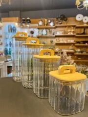 LINE KARE 4'LÜ CAM KAVANOZ 700-1100-1500-1850ML