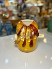 SARI KAHVE AKITMA VAZO 15X15X17CM