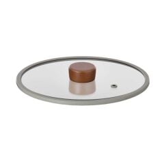 NEOFLAM FİKA SİLİKON ÇERÇEVELİ CAM KAPAK GRİ 24CM