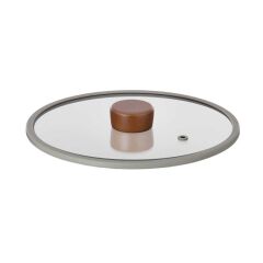 NEOFLAM FİKA SİLİKON ÇERÇEVELİ CAM KAPAK GRİ 24CM