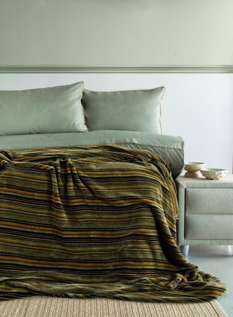 LIZBON OLIVE ÇİFT KİŞİLİK NEVRESİM&YATAK ÖRTÜSÜ SET