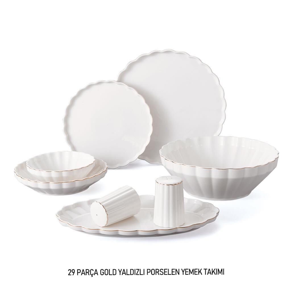 İSTİRİDYE GOLD 6 KİŞİLİK 29 PARÇA YEMEK TAKIMI