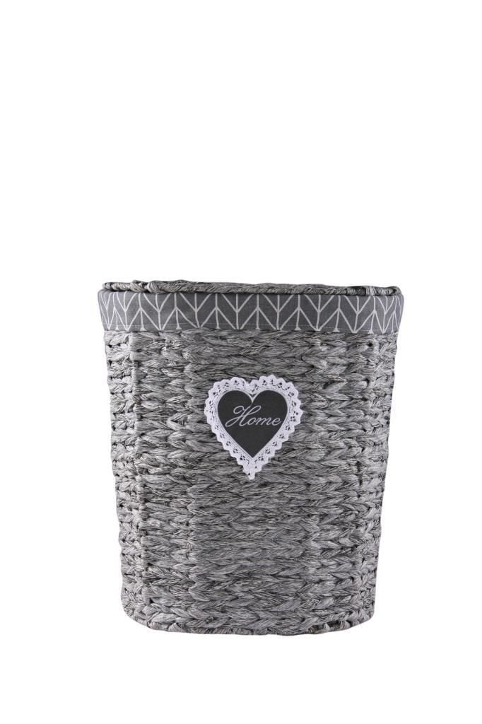 GRİ HASIR OVAL ÇAMAŞIR SEPET 48CM