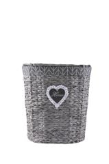 GRİ HASIR OVAL ÇAMAŞIR SEPET 48CM