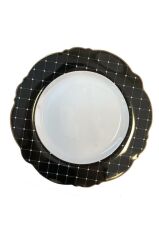 SİYAH BEYAZ NOKTALI 6 KİŞİLİK-24 PARÇA YEMEK TAKIMI