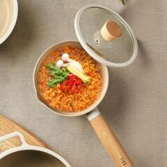 NEOFLAM FİKA ALÜMİNYUM DÖKÜM KAPAKLI SÜT TAVASI BEJ 16CM