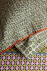 REGINA ORANGE ELEGANCE BASKILI SATEN ÇİFT KİŞİLİK NEVRESİM TAKIMI