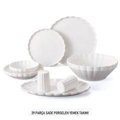İSTİRİDYE SADE 6 KİŞİLİK 29 PARÇA YEMEK TAKIMI