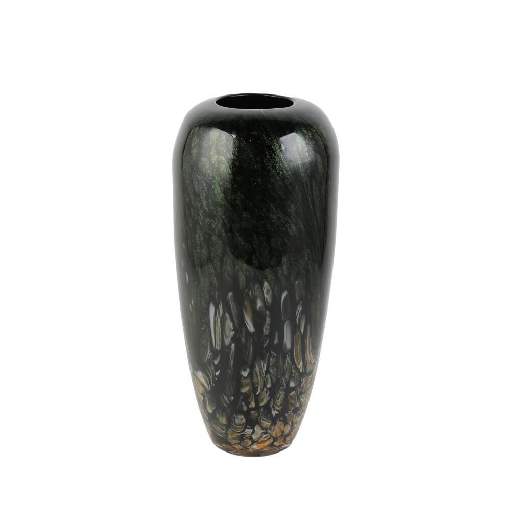 SİYAH CAM VAZO 18X18X39CM