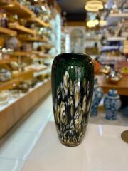 SİYAH CAM VAZO 18X18X39CM